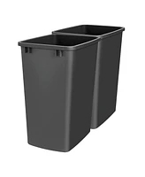 Rev-a-Shelf Polymer Replacement 35 qt. Trash Bin, Black, 2 Pack, Rv-35-18-2