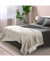 Bare Home Fleece Sherpa Throw Blanket
