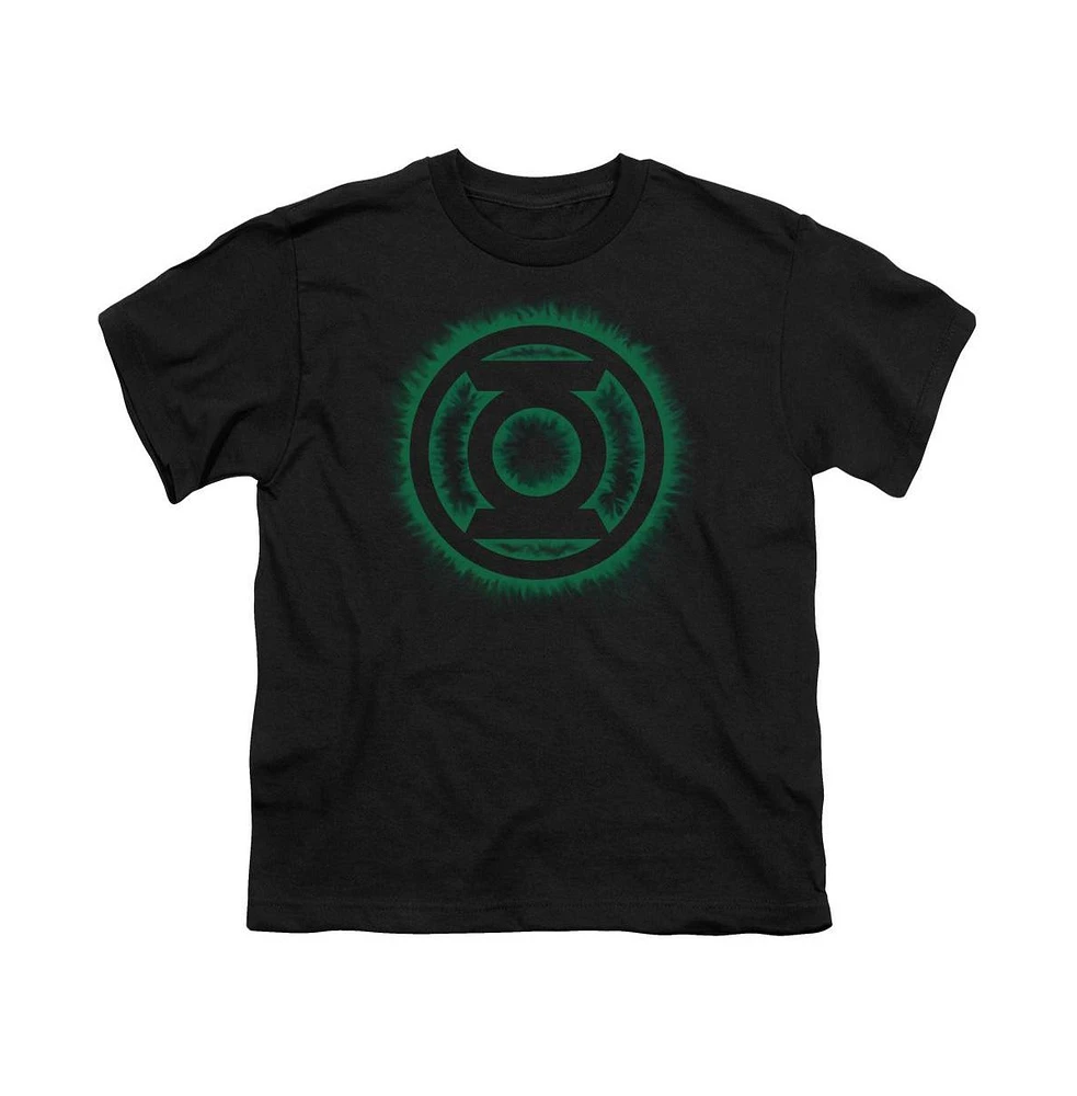 Green Lantern Boys Flame Logo Short Sleeve Juvenile Tee / T-Shirt