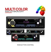 Pyle Single Din Bluetooth Stereo Receiver with MP3, Usb, Aux, 300W, Black