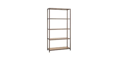 Slickblue Heavy Duty 5-Shelf Steel Frame Shelving Unit with Wicker Shelves