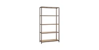 Slickblue Heavy Duty 5-Shelf Steel Frame Shelving Unit with Wicker Shelves