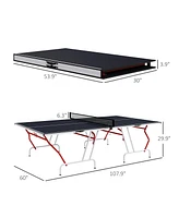 Soozier Full Size Ping Pong Table, Folding Table Tennis Table,