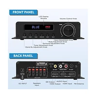 Pyle Compact 5.1-Channel Bluetooth Amplifier - Hi-Fi Av Audio Amp Receiver with Hdmi Output, Fm Radio with Digital Led Display (100W Max)