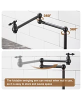 Casainc 1.8 Gpm Pot Filler Kitchen Faucet with 2 Handle
