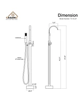 Casainc Single Handle Floor Mounted Freestanding Tub Filler with Diverter and Handheld Shower