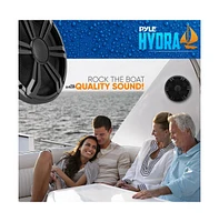 Pyle 6.5'' Slim Waterproof Subwoofer with Rgb Lights and Remote Control, 150W