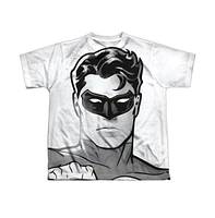 Green Lantern Boys Bw Gl Head Short Sleeve Poly Crew Tee / T-Shirt