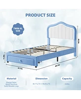 gaomon Twin- Upholstered Bed Frame with Storage Drawers