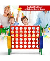 Gymax 2.5Ft 4-to-Score Giant Game Set Basketball Hoop Ring Game Indoor Outdoor