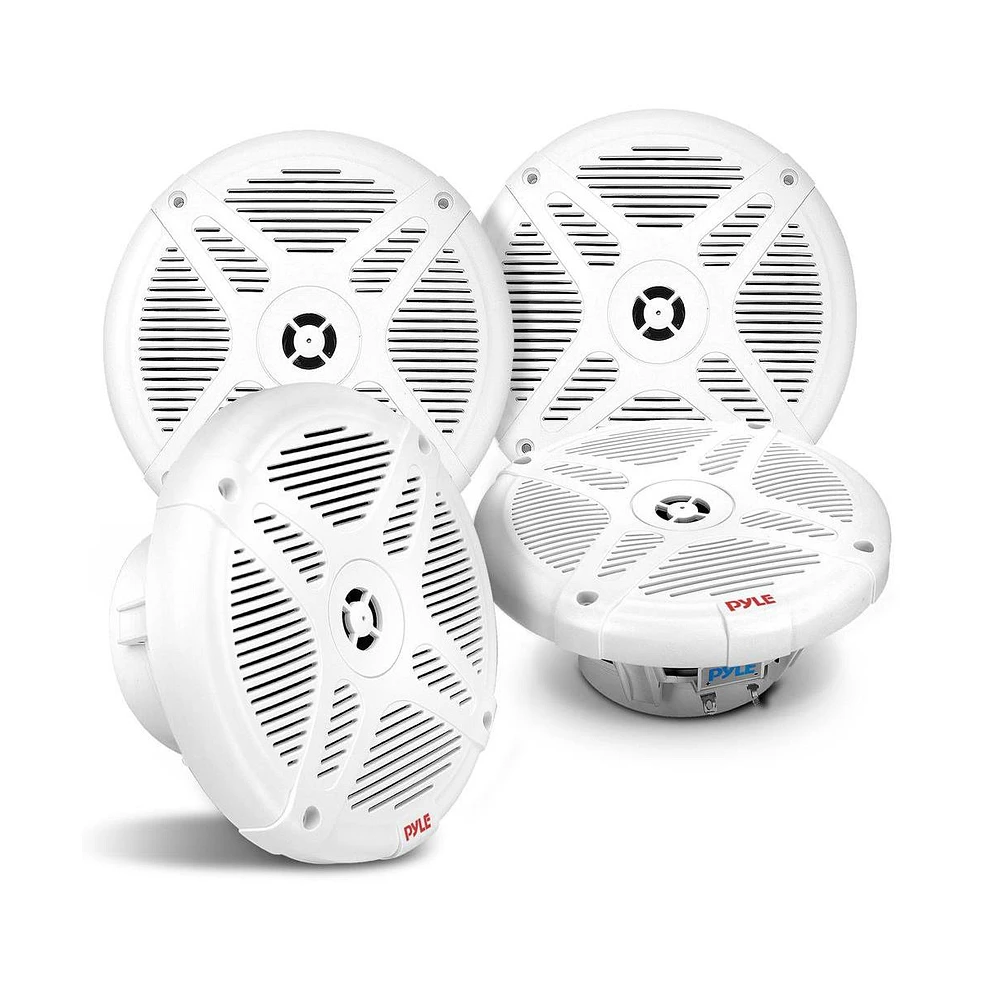 Pyle 6.5'' Waterproof Marine Speakers with Bluetooth Amplifier, 4-Speaker System