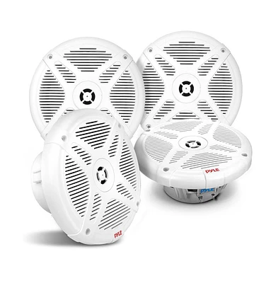 Pyle 6.5'' Waterproof Marine Speakers with Bluetooth Amplifier, 4-Speaker System