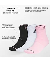 adidas Men's 3pk Cushioned Sport Quarter Socks