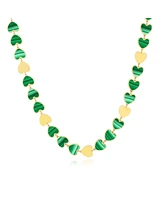 The Lovery Malachite and Gold Heart Necklace 14K Gold