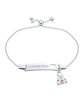 Bling Jewelry Delicate Bear Charm Id Bracelet Sterling Silver 5-6 Inch for Small Wrists