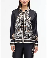 Ellen Tracy Women's Placement Print Shirt