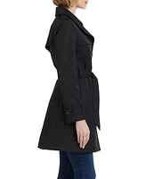 kate spade new york Women's Short Single-Breasted Pleated Back Trench Coat