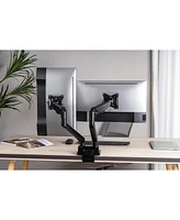 Manhattan Aluminum Gas Spring Dual Monitor Desk Mount with 8-in-1 Docking Station