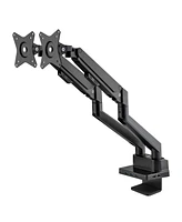 Manhattan Aluminum Gas Spring Dual Monitor Desk Mount with 8-in-1 Docking Station