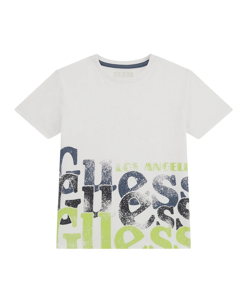 Guess Big Boy Short Sleeve Water Print Logo T-Shirt