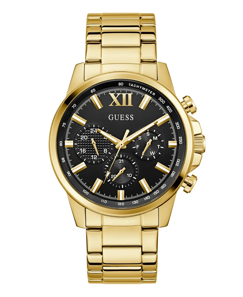 Guess Men's Multi-Function Gold Tone Stainless Steel Watch, 44mm