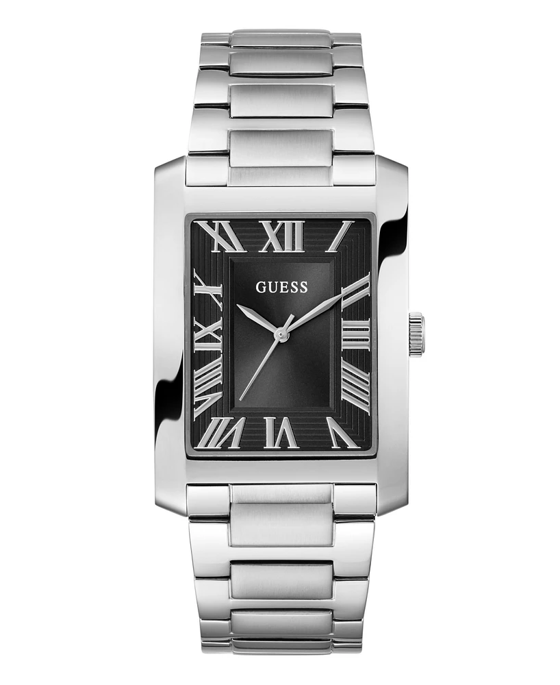 Guess Men's Analog Silver Tone Stainless Steel Watch, 34mm