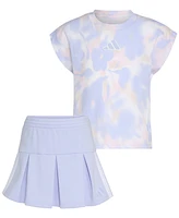 adidas Toddler & Little Girls Printed T-Shirt French Terry Skort Set