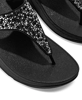 FitFlop Women's Lulu Crystal Mix Toe-Post Wedge Sandals