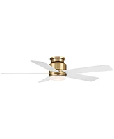 Casa Vieja 52" Grand Palm Soft Brass Led Damp Rated Hugger Fan