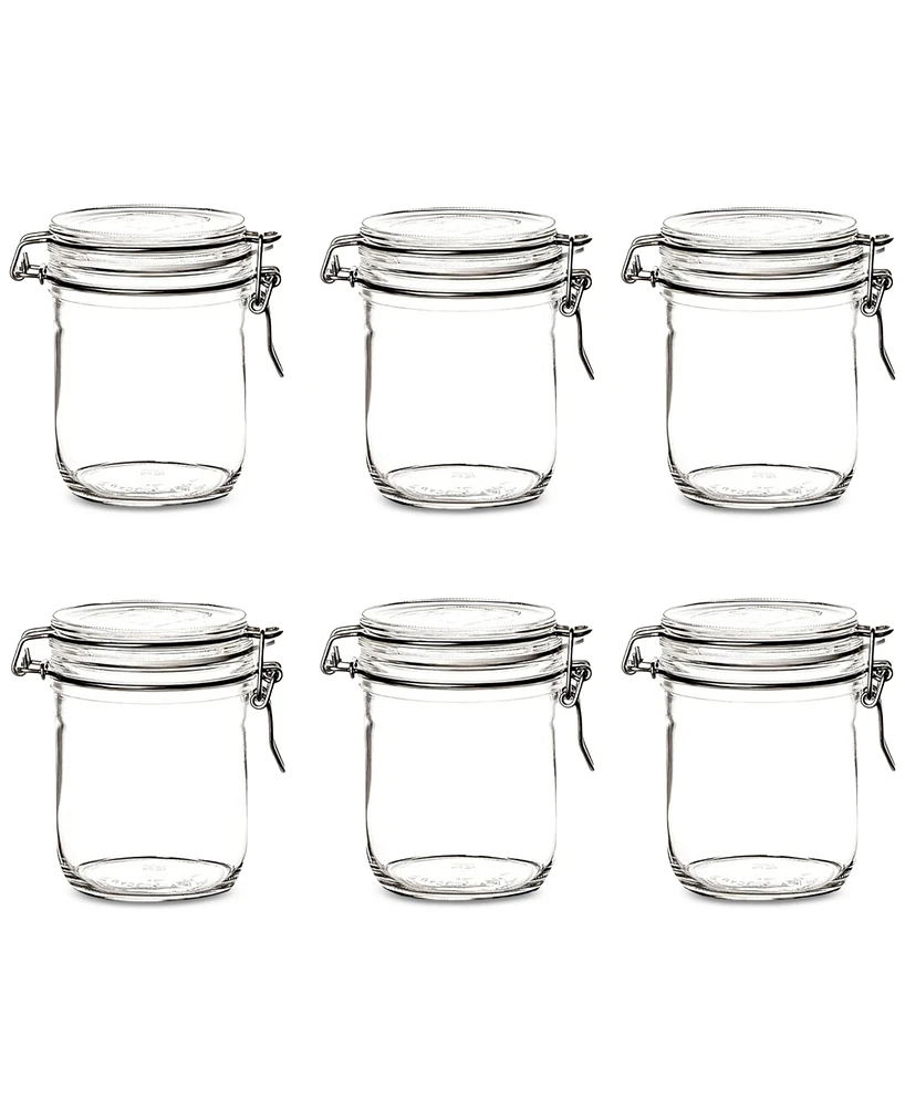 Bormioli Rocco Fido Cylinder 25.25-Oz. Glass Jars, Set of 6