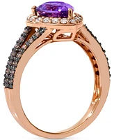 Le Vian Amethyst (1-1/5 ct. t.w.), Nude Diamond (1/4 ct. t.w.) & Chocolate Diamond (3/8 ct. t.w.) Pear-Shaped Ring in 14k Strawberry Gold