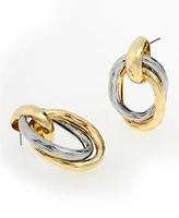 Steve Madden Two Tone Ring Doorknocker Earrings