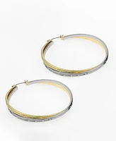 Steve Madden Two Tone Layered Hoop Earrings