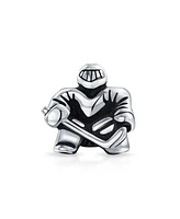 Bling Jewelry Ice Hockey Goalie Sports Team Charm Bead Sterling Silver for European Bracelet