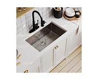 Casainc 30inch L x 18inch W Single Bowl Stainless Steel Undermount Kitchen Sink