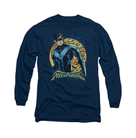 Batman Men's Nightwing Moon Long Sleeve Adult Tee / T-Shirt