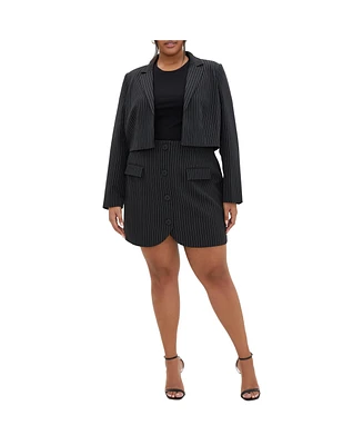 City Chic Plus Payton Pinstripe Jacket