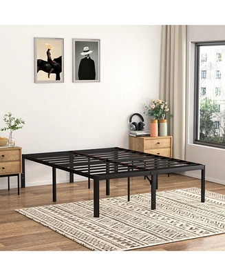 Slickblue Rounded Edge Corners Metal Bed Frame with Under-Bed Storage for Extra Organization