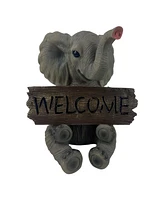 Fc Design "2-pc Set" 7"H Elephant with Welcome Sign Figurine Statue Ornament Home Room Office Decor and Perfect Ideas for Housewarming, Holidays and B