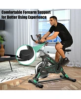 Gymax Stationary Exercise Bike Cycling Bike W/33Lbs Flywheel Home Fitness Gym Cardio