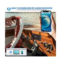 Pyle Wireless Bt Audio Controller, Waterproof Marine Receiver Remote