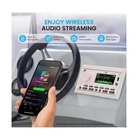 Pyle Marine Bluetooth Stereo Receiver with 1 Pair of PLMR60W Speakers, 300W
