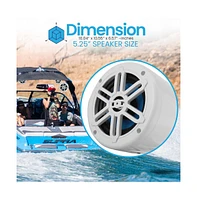 Pyle 5.25 Waterproof Marine Box Speakers, 180W, 2-Way Off-Road System (White)