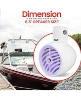Pyle 6.5'' Marine Wakeboard Speaker System with Built-in Led Lights, 200W, White