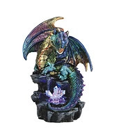 Fc Design "2-pc Set" 6.25"H Medieval Purple/Green Dragon with Led Light Up Faux Crystal Figurine Statue Ornament Home Room Office Decor and Perfect Id