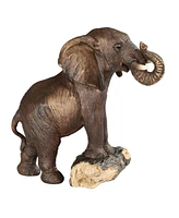 Fc Design "2-pc Set" 5.5"H Elephant on Tree Trunk Figurine Statue Ornament Home Room Office Decor and Perfect Ideas for Housewarming, Holidays and Bir