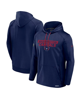 Fanatics Men's Navy Washington Capitals Authentic Pro Rink Fleece Pullover Hoodie