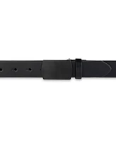 Alfani Men's Dress Casual Matte Black Plaque Buckle Belt