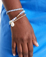 On 34th Gold-Tone 3-Pc. Set Beaded Stretch Bracelets, Exclusively at Macy's