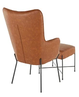 Lumisource 2-Pc. Metal Izzy Industrial Lounge Chair and Ottoman Set